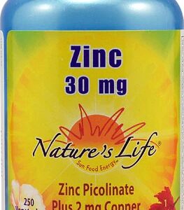 Nature's Life Zinco Picolinato 30mg - 250 Cápsulas Vegetarianas