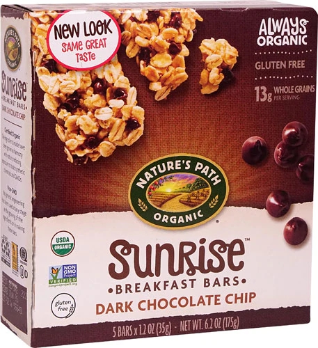 Barras de Granola Orgânica Nature's Path Glúten Free Chocolate Amargo - 5 Barras (Aprox. 225g)