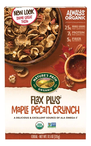 Cereal Orgânico Nature's Path Flax Plus Maple Pecan Crunch 326g - Sabor e Nutrição
