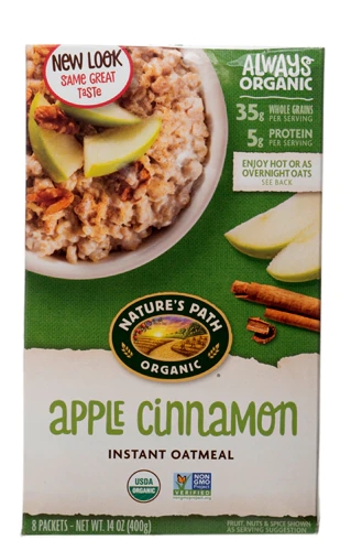 Nature's Path Organic Instant Hot Oatmeal Apple Cinnamon -- 8 Packets