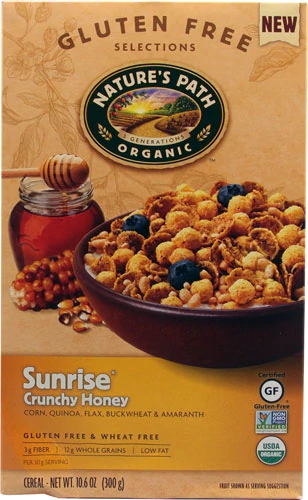 Cereal Orgânico Nature's Path Sunrise Mel Sem Glúten Crocante 299g