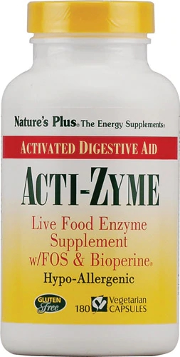 Nature's Plus ACTI-ZYME 180 Cápsulas Vegetarianas - Suporte Digestivo Completo
