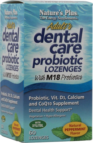 Nature's Plus Probiótico Dental para Adultos Sabor Hortelã - 60 Pastilhas