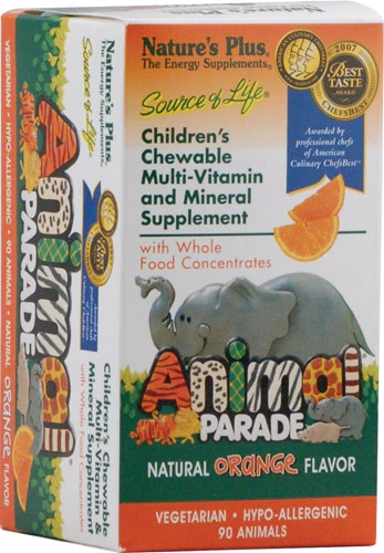 Nature's Plus Animal Parade® Children's Chewable Multi-Vitamin and Mineral Orange -- 90 Chewable Tablets