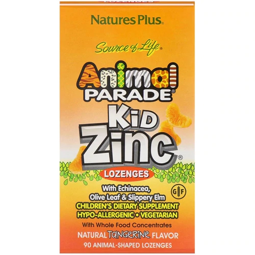 Nature's Plus Animal Parade KidZinc Pastilhas Sabor Laranja - 90 Pastilhas