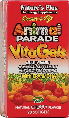 Nature's Plus Animal Parade VitaGels Goma Sabor Cereja Natural - 90 Gomas Mastigáveis