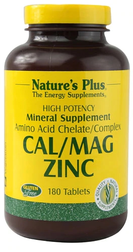 Nature's Plus Cal Mag Zinc - 180 Tabletes | Suplemento Essencial para Ossos e Imunidade