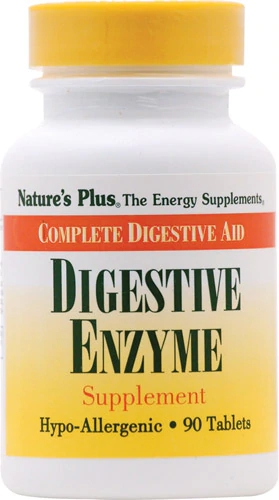 Nature's Plus Digestive Enzyme - 90 Tabletes para Digestão Eficiente