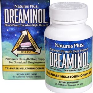 Nature's Plus Dreaminol 30 Comprimidos Liberação Prolongada para Sono Reparador