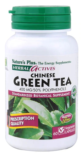 Nature's Plus Herbal Actives Chá Verde Chinês 400mg - 60 Cápsulas Vegetarianas