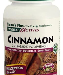 Nature's Plus Herbal Actives Cinnamon -- 350 mg - 60 Vegetarian Capsules
