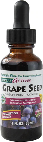 Nature's Plus Herbal Actives Extrato de Semente de Uva Líquido 25mg - 30ml - Potente Antioxidante