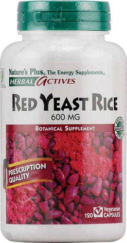 Nature's Plus Herbal Actives Arroz de Levedura Vermelha 600 mg - 120 Cápsulas Vegetarianas