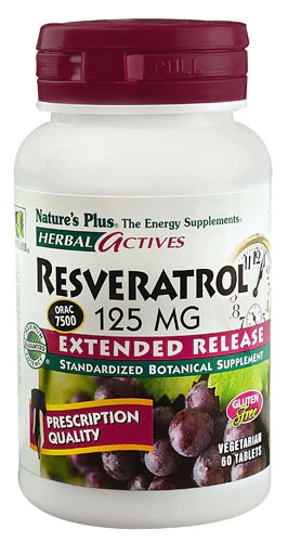 Nature's Plus Herbal Actives Resveratrol 125mg - 60 Comprimidos Vegetarianos