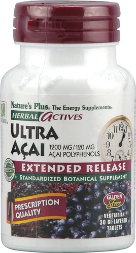 Nature's Plus Herbal Actives Ultra Açaí 1200mg - 30 Comprimidos Vegetarianos