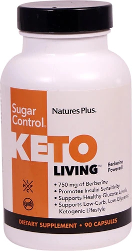 Nature's Plus Keto Living Sugar Control 90 Cápsulas - Controle Glicêmico Natural