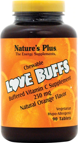 Nature's Plus Love Buffs® Chewable Buffered Vitamin C Natural Orange -- 250 mg - 90 Tablets