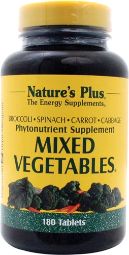 Nature's Plus Mixed Vegetables® - 180 Comprimidos: Nutrição Concentrada de Hortaliças para o Seu Bem-Estar