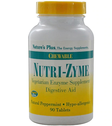 Nature's Plus Nutri-Zyme® Auxílio Digestivo Mastigável - 90 Tabletes