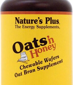 Nature's Plus Oats 'n Honey Oat Bran 180 Wafer Mastigáveis - Suplemento de Fibra para o Bem-Estar