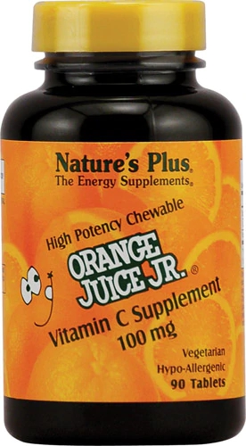 Nature's Plus Vitamina C Júnior Laranja Mastigável 100mg - 90 Tabletes