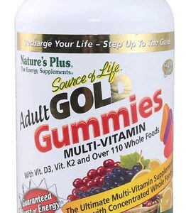 Nature's Plus Source of Life Adult GOLD Gomas Multivitamínicas - Laranja, Uva e Cereja - 60 Gomas