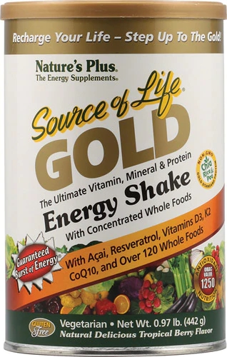 Nature's Plus Source of Life Gold Energy Shake Tropical Berry 440g - Energia e Nutrição Completa