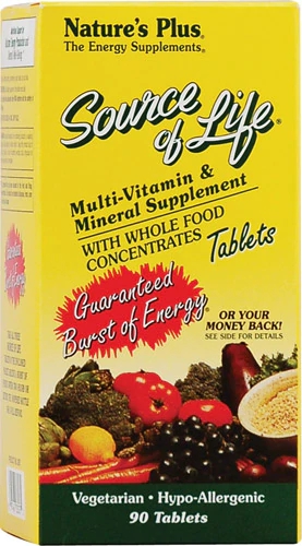 Nature's Plus Source of Life Multivitamínico e Mineral - 90 Comprimidos