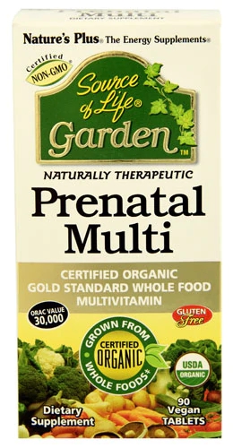 Nature's Plus Source of Life Prenatal Multi Vegano - 90 Comprimidos Vitamínicos para Gestantes