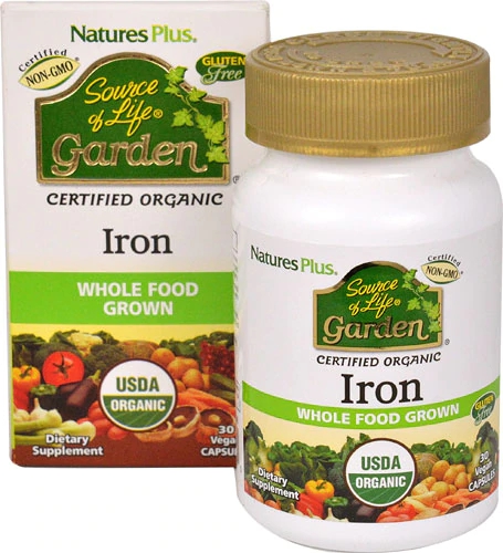 Nature's Plus Source of Life Garden Ferro Vegano - 30 Cápsulas