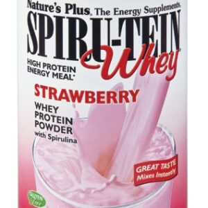 Nature's Plus Spiru-Tein Whey Shake Morango 490g - Proteína Completa e Nutrição