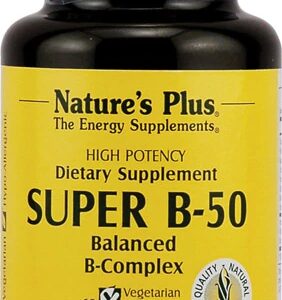 Nature's Plus Super B-50: Complexo Vitamínico B Completo - 60 Cápsulas Vegetarianas