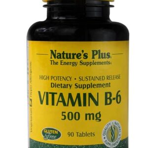 Nature's Plus Vitamina B6 500mg - 90 Comprimidos: Energia e Bem-Estar Essenciais