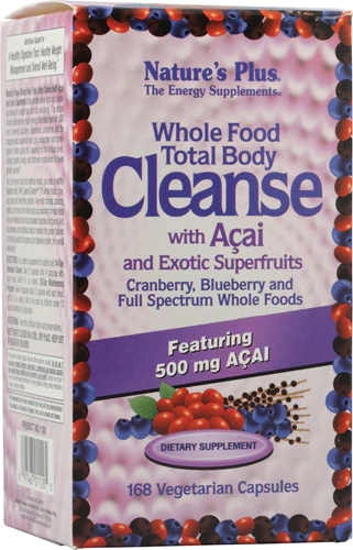 Nature's Plus Total Body Cleanse 168 Cápsulas Vegetarianas com Açaí e Superfrutas Exóticas