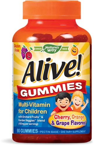 Nature's Way Alive!® Gummies Multi-Vitamin for Children Cherry Orange & Grape -- 90 Gummies