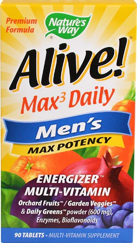 Nature's Way Alive! Max3 Daily Multivitamínico para Homens - 90 Comprimidos