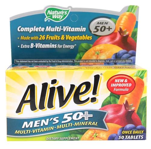 Nature's Way Alive! Men's 50+ Multivitamínico Completo - 50 Comprimidos