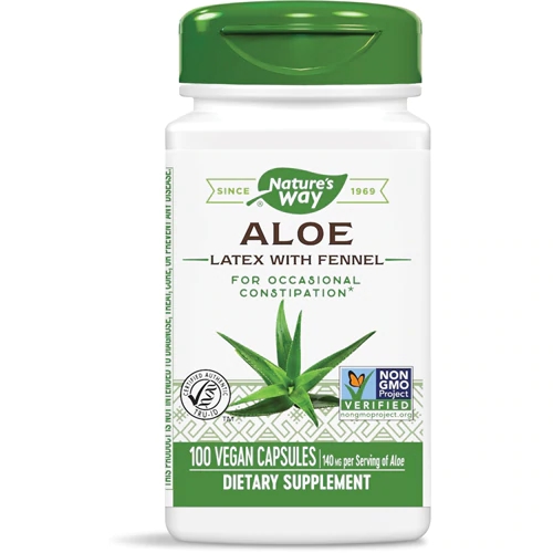 Nature's Way Aloe Látex com Funcho - 140mg - 100 Cápsulas Vegetarianas