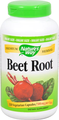 Nature's Way Beterraba 500mg - 320 Cápsulas Vegetarianas | Saúde e Vitalidade