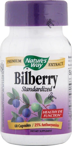 Nature's Way Bilberry Standardized 60 Cápsulas - Saúde Ocular e Antioxidante