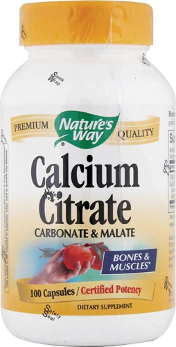 Nature's Way Cálcio Citrato 500mg - 100 Cápsulas para Saúde Óssea