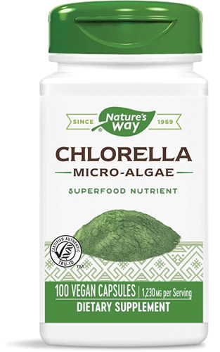 Nature's Way Chlorella Microalga 1230mg - 100 Cápsulas Veganas