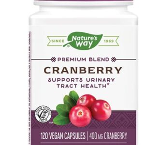 Nature's Way Cranberry 400mg - 120 Cápsulas Veganas para Saúde Urinária