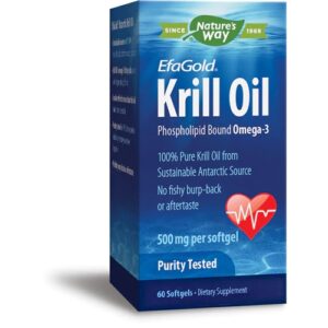 Nature's Way EfaGold Krill Oil Ômega 3 EPA DHA 500mg 60 Cápsulas Softgel