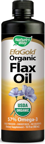 Óleo de Linhaça Orgânico Nature's Way EFAGold® 473ml - Rico em Ômegas 3, 6 e 9