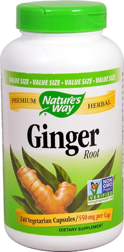 Nature's Way Raiz de Gengibre 550mg - 240 Cápsulas Vegetarianas