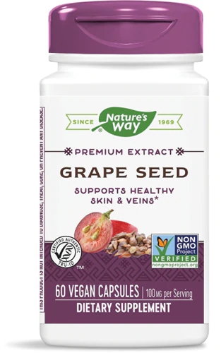 Nature's Way Extrato de Semente de Uva 100mg - 60 Cápsulas Veganas (Vcaps®) - Antioxidante Poderoso