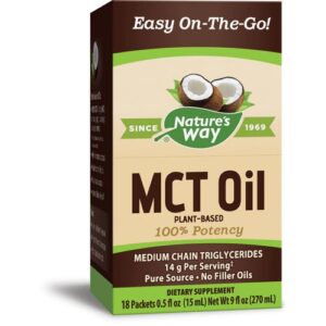 Óleo MCT Nature's Way de Coco - 18 Sachês Práticos (306g)