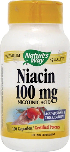Nature's Way Niacina 100mg - 100 Cápsulas: Saúde do Coração e Bem-Estar