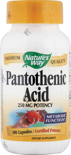 Nature's Way Ácido Pantotênico Vitamina B5 - 500mg - 100 Cápsulas